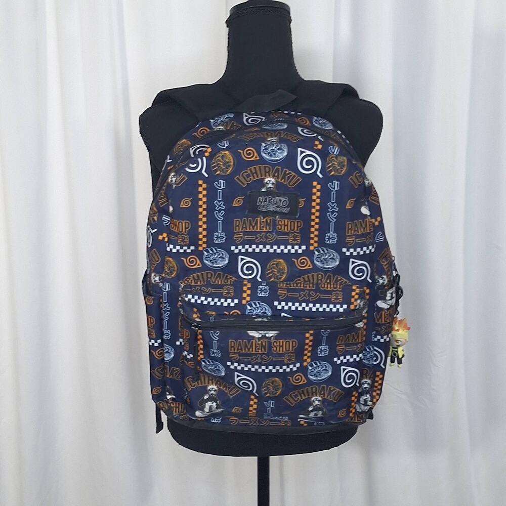 Naruto Shippuden Ichiraku Ramen Shop Backpack 17" Anime School Bag + 3" Figure